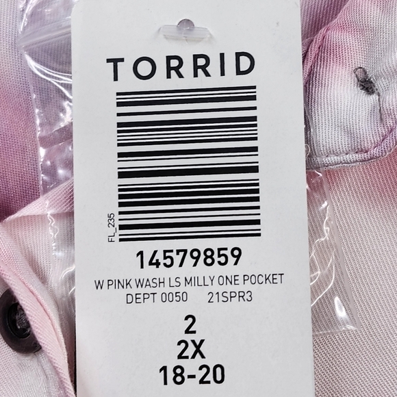 Torrid Women's Lizzie Rayon Twill Button-Up Long Sleeve Shirt - 2X - Picture 8 of 8